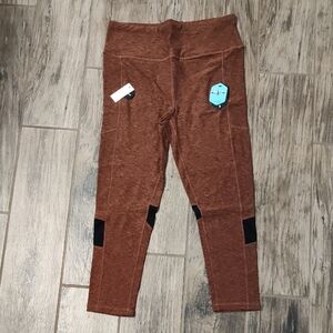 Lularoe Fearless Crop Heather Brown Leggings NWT Size Medium